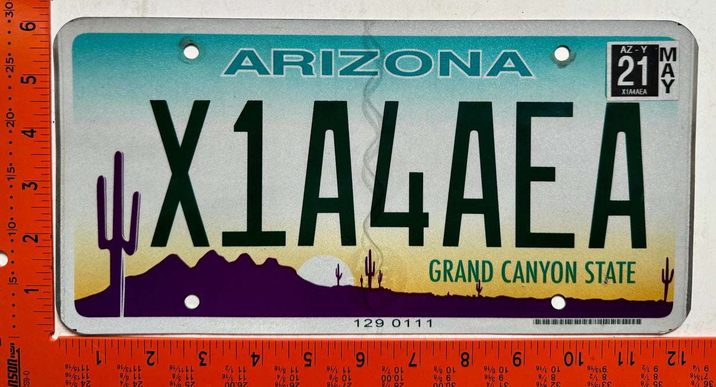 2021 Arizona #X1A4AEA Passenger License Plate