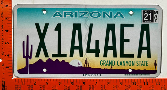 2021 Arizona #X1A4AEA Passenger License Plate