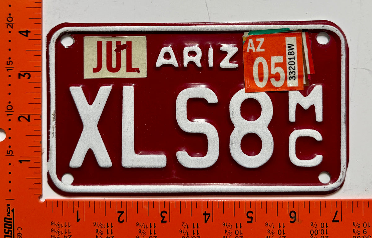 2005 Arizona #XLS8 Motorcycle License Plate