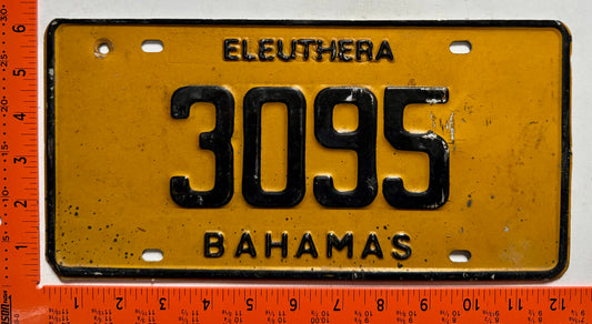 1987 base Eleuthera, Bahamas #3095 Passenger License Plate