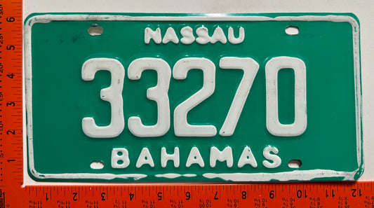 1990 base Nassau, Bahamas #33270 Passenger License Plate