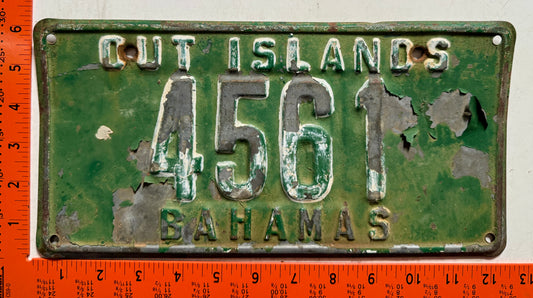 pre 1976 Out Islands, Bahamas #4561 Passenger License Plate