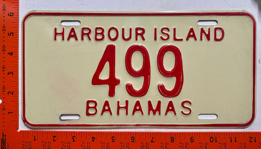 1978 base Harbour Island, Bahamas #499 Passenger License Plate
