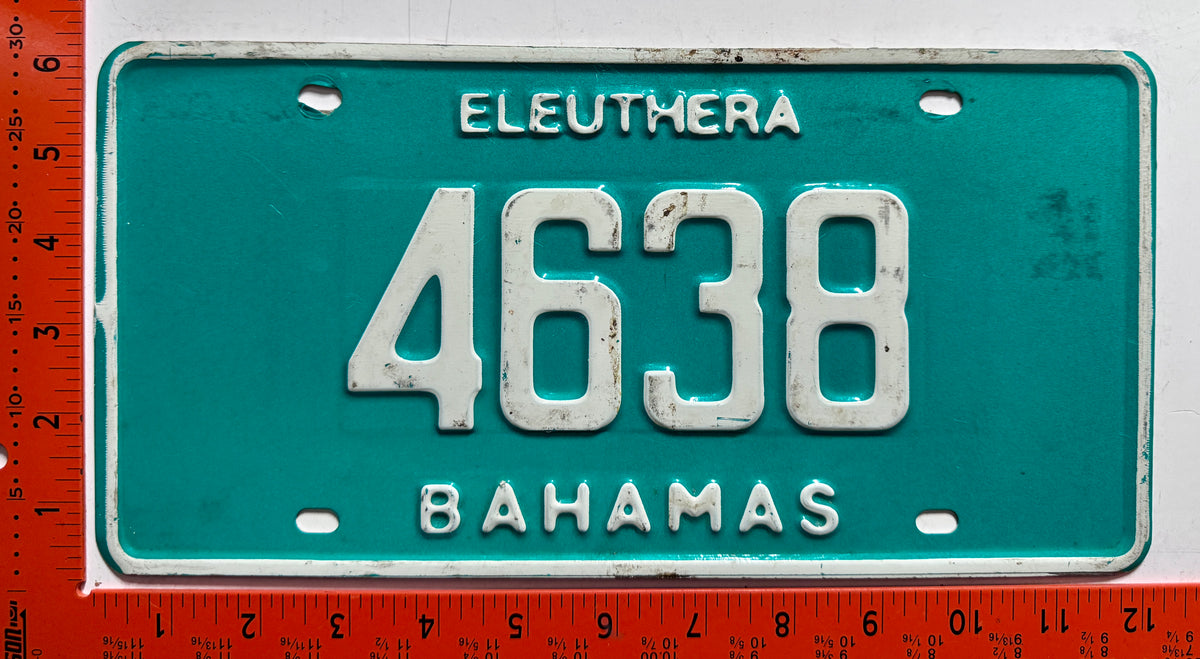 1990 base Eleuthera, Bahamas #4638 Passenger License Plate