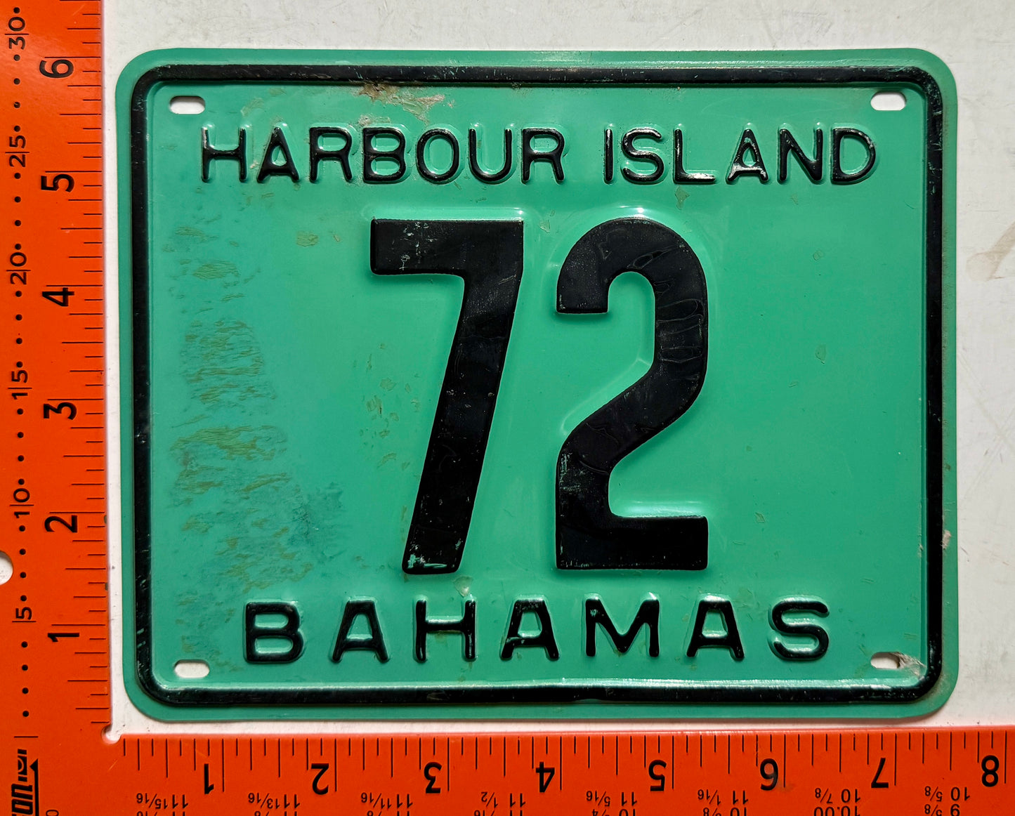 1977 Harbour Island, Bahamas #72 Motorcycle License Plate