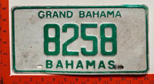 1983 base Grand Bahama, Bahamas #8258 Passenger License Plate