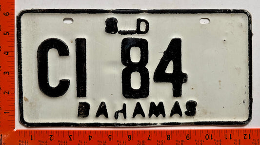 undated Cat Island, Bahamas #CI 84 Rental Car License Plate