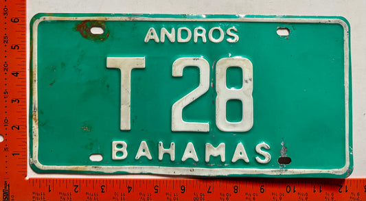 1990 base Andros, Bahamas #T28 Truck License Plate