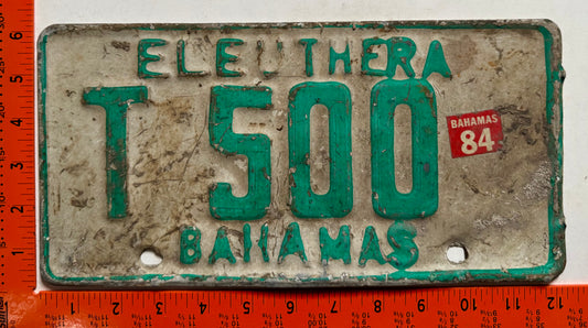 1984 Eleuthera, Bahamas #T 500 Truck License Plate