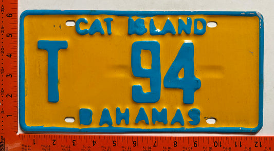 1981 base Cat Island, Bahamas #T 94 Truck License Plate