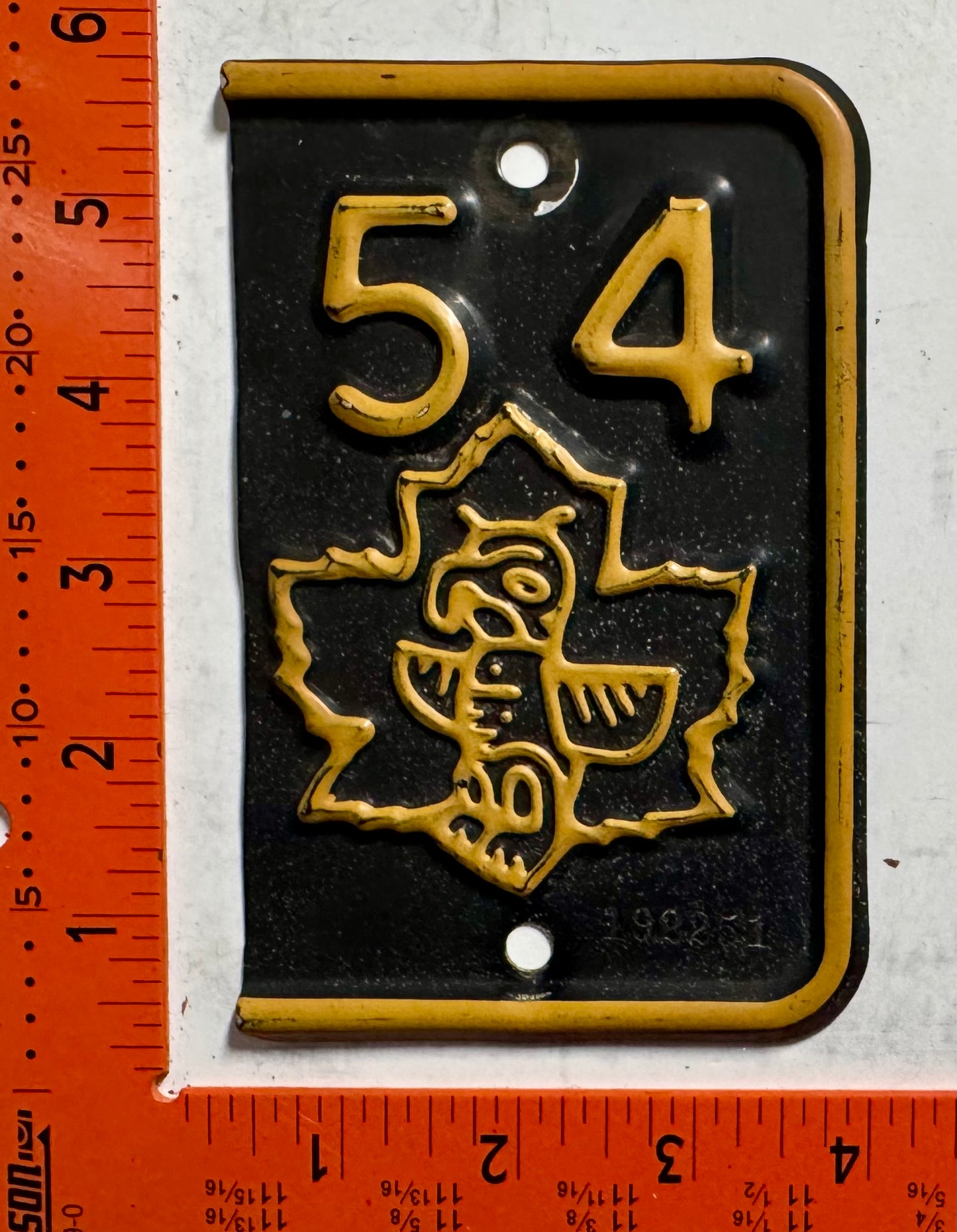 1954 British Columbia Passenger License Plate Renewal Tab