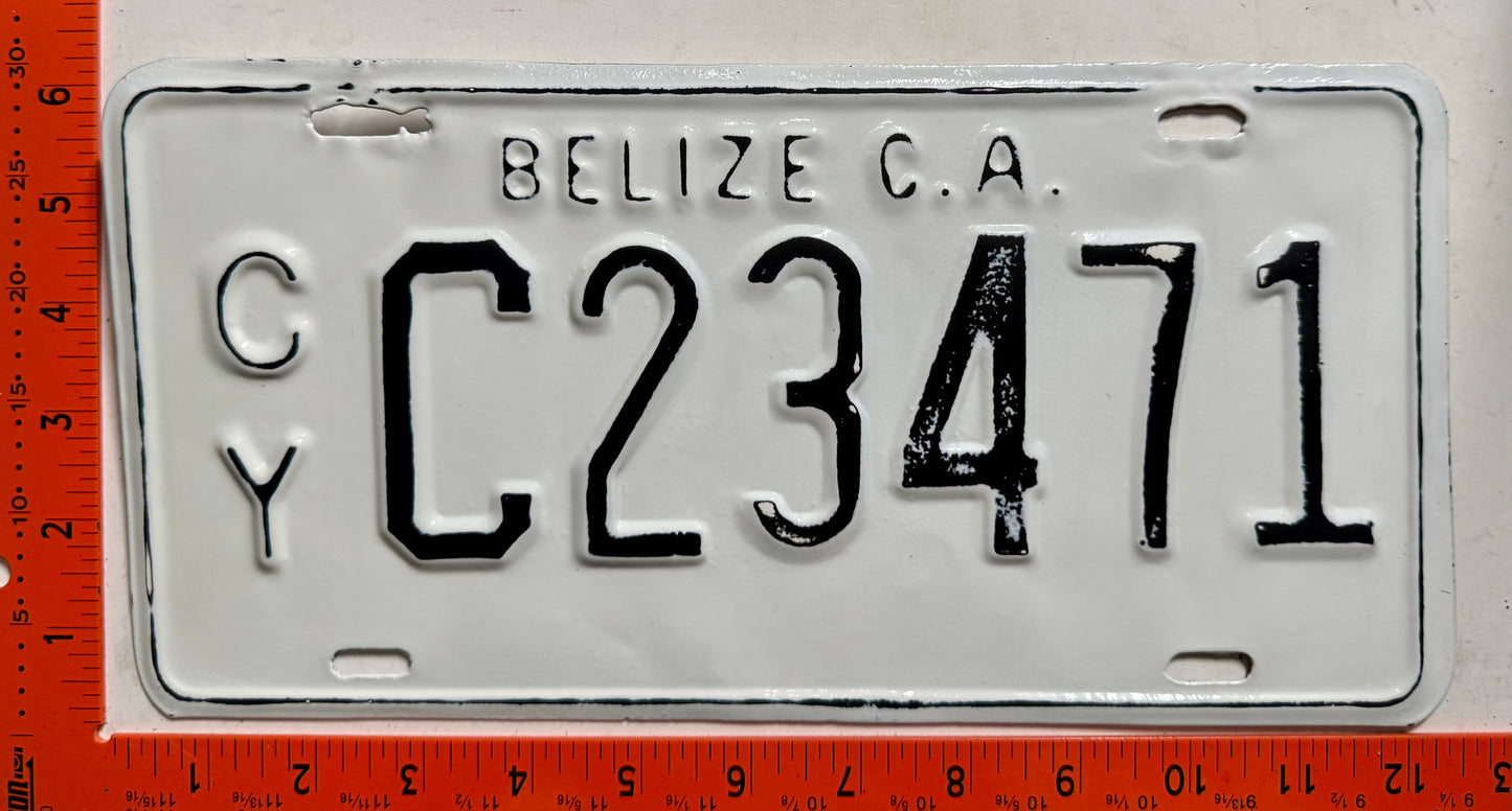 undated Belize #C23471 Passenger License Plate