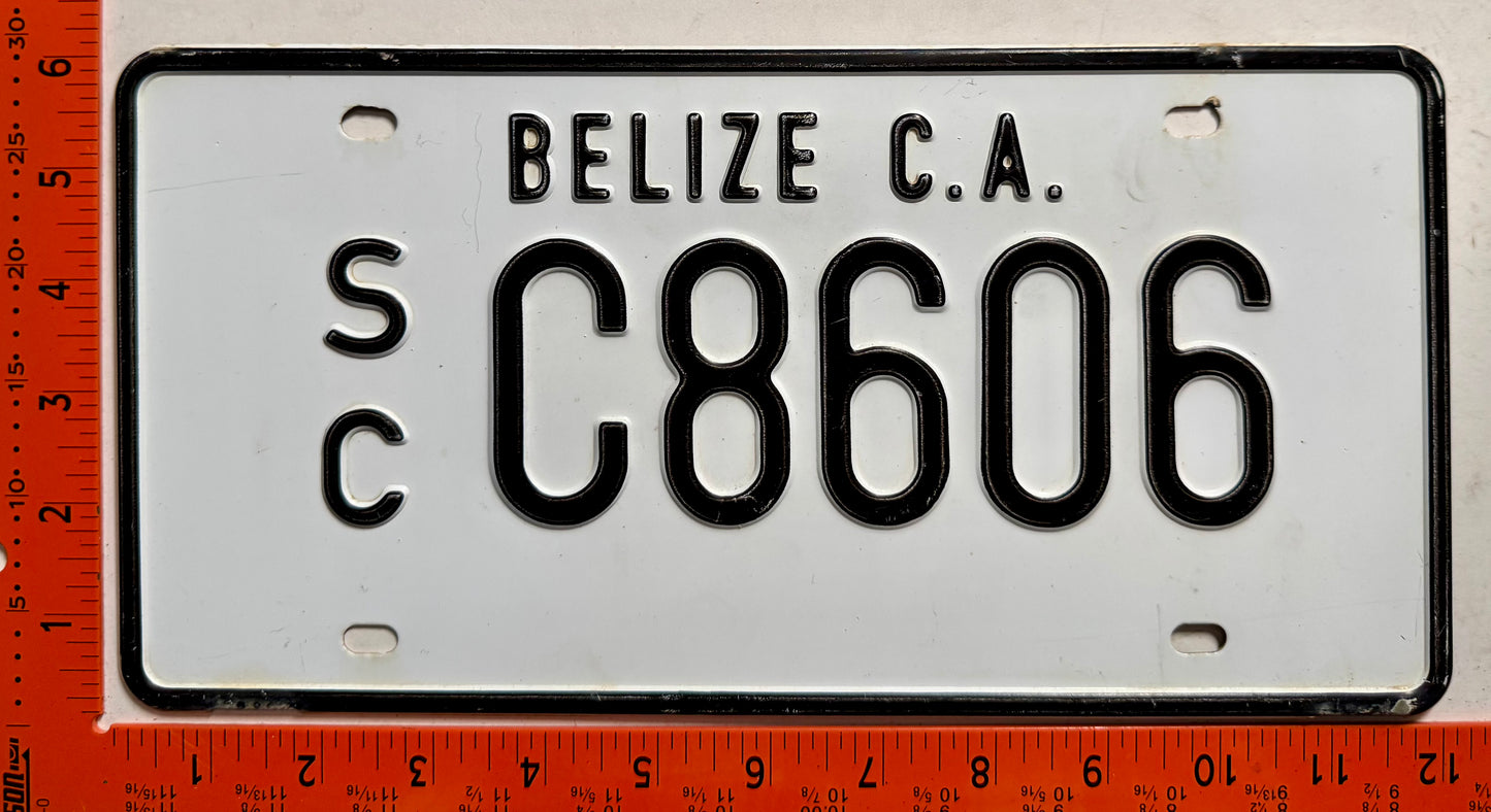 undated Belize #C8606 Passenger License Plate