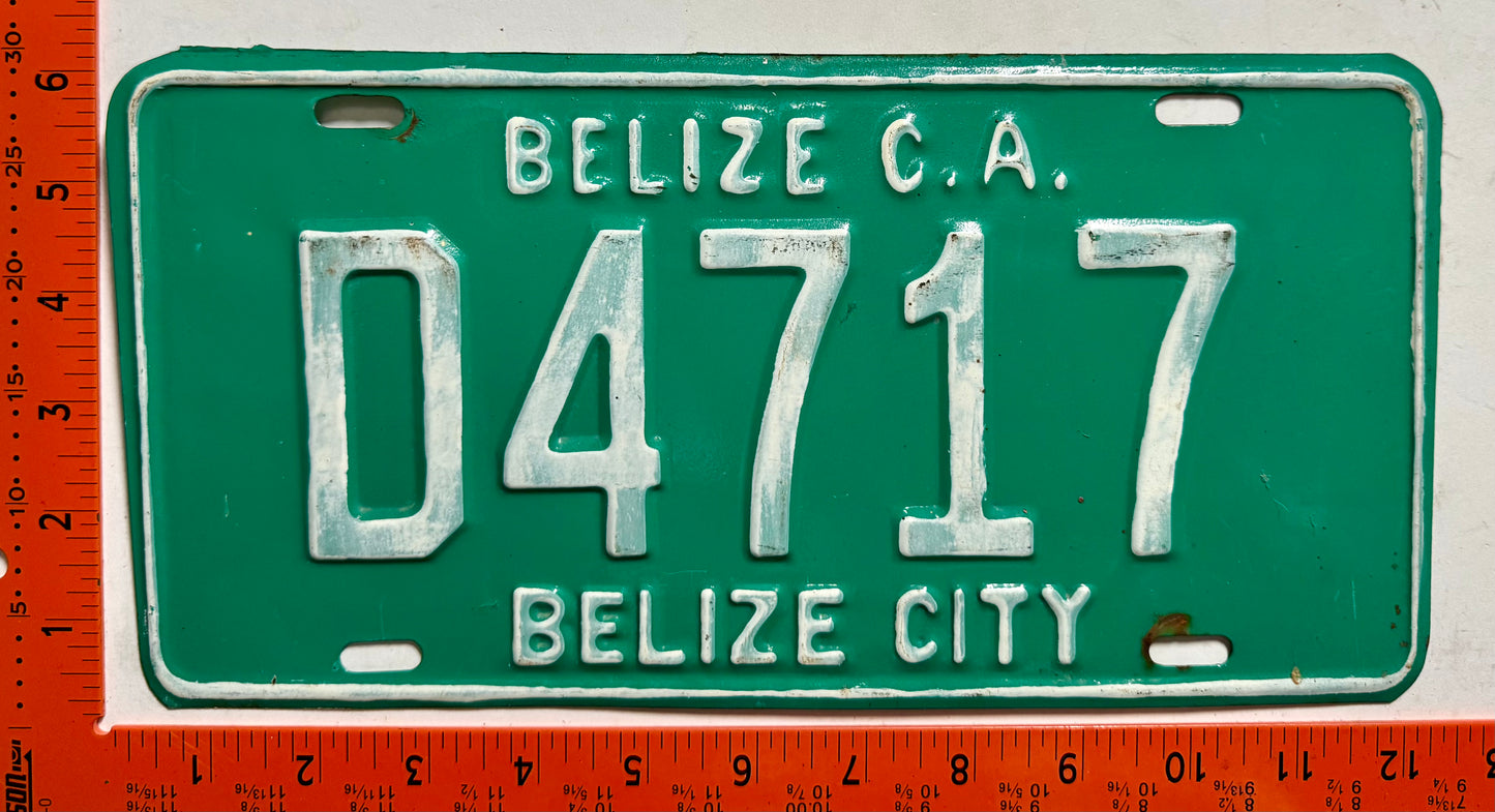 undated Belize #D4717 Taxi License Plate
