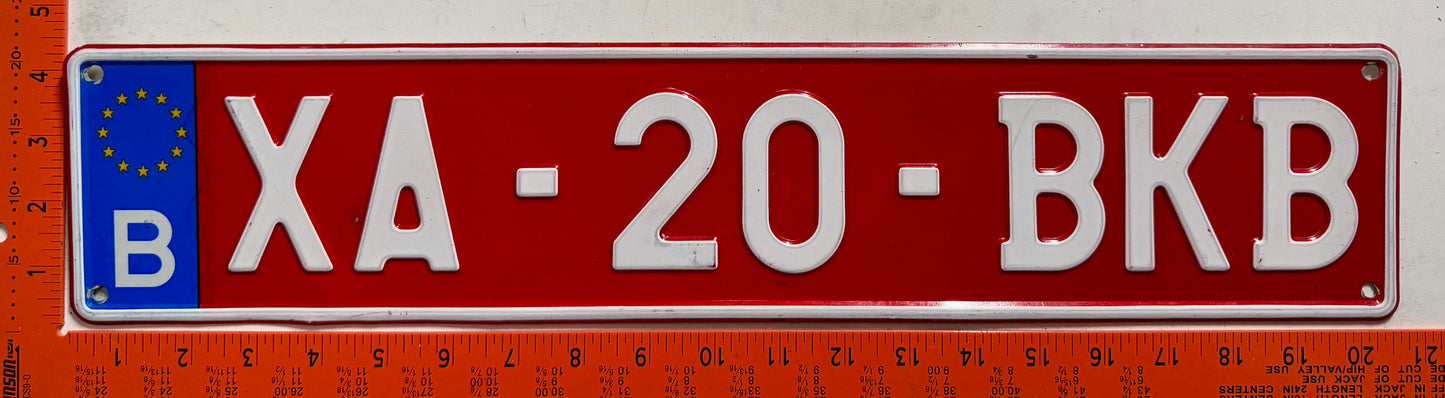undated Belgium #XA-20-BKB Temporary License Plate