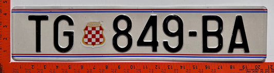 1992 issue Bosnia #TG 849-BA Passenger License Plate