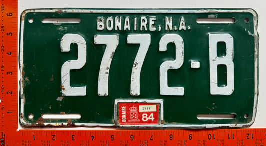 1984 Bonaire #2772-B Passenger License Plate