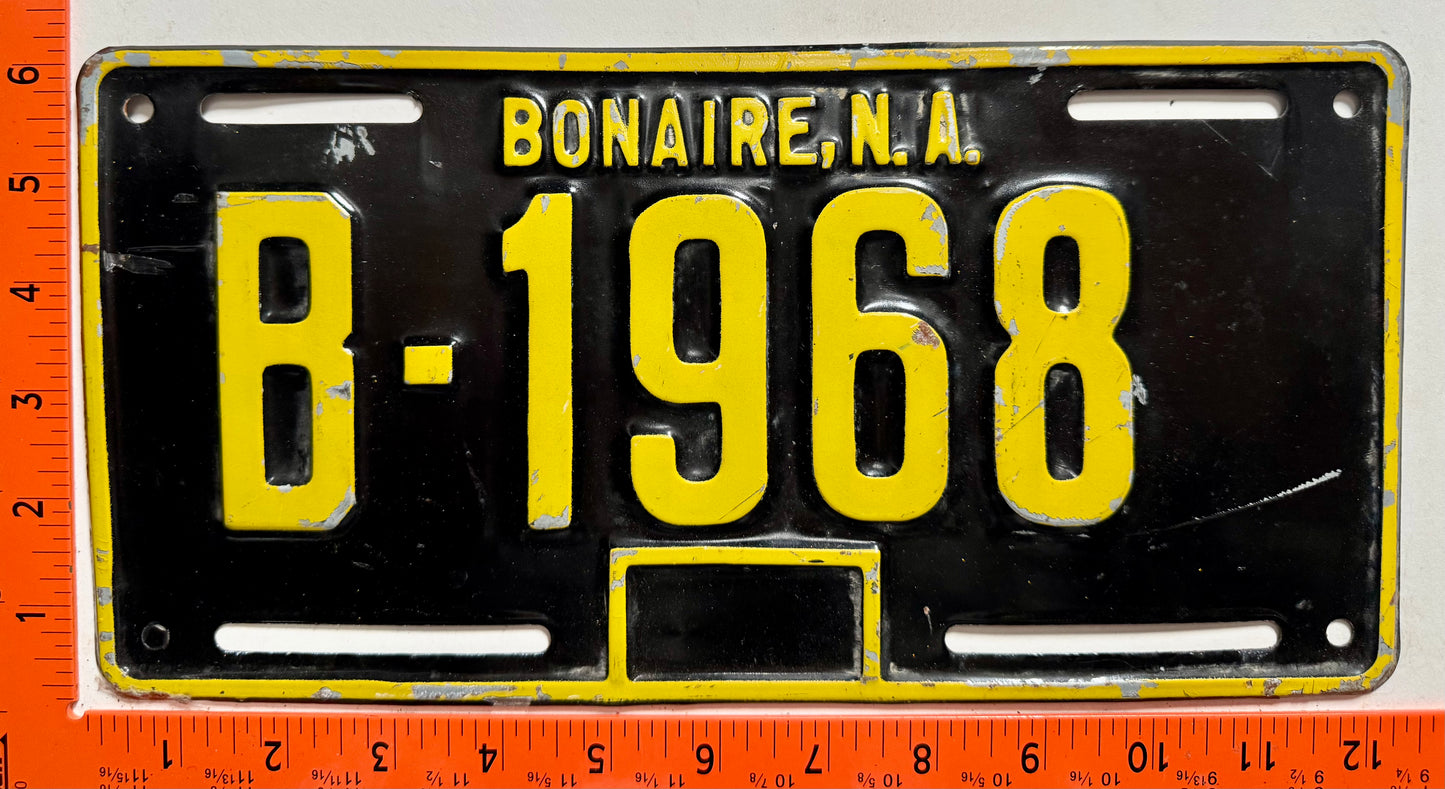 1969 Bonaire #B-1968 Passenger License Plate