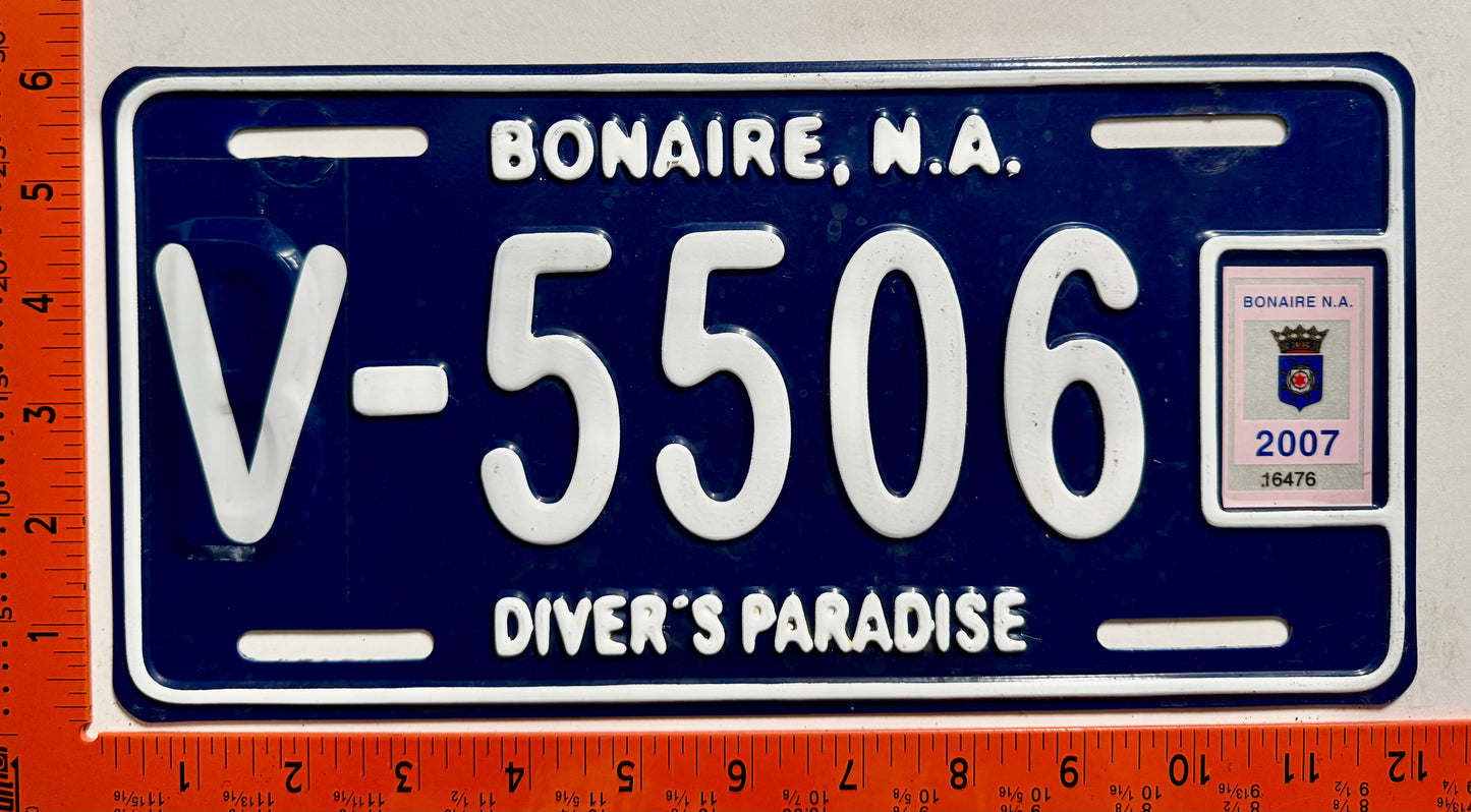 2007 Bonaire #V-5506 Commercial License Plate