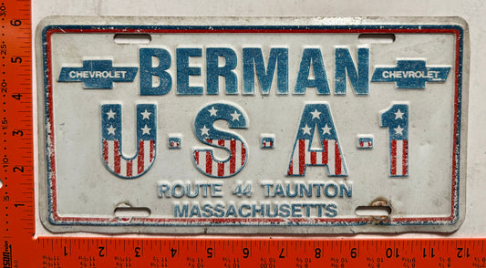 Berman Chevy, Taunton, Massachusetts Booster License Plate