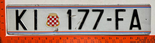 1992 issue Bosnia #KI 177-FA Passenger License Plate