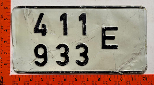 undated Bosnia #411/E/933 Motorcycle License Plate