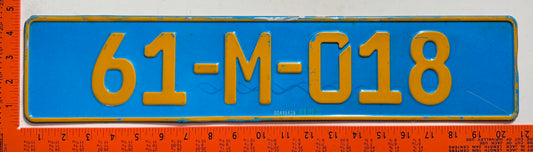 undated Bosnia #61-M-018 Diplomat License Plate