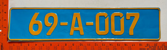 undated Bosnia #69-A-007 Diplomat License Plate