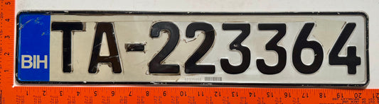 undated Bosnia #TA-223364 Taxi License Plate