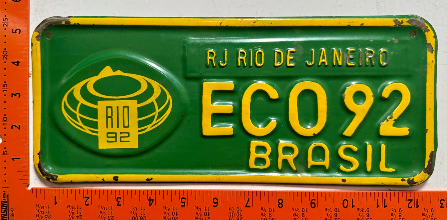 1992 Brazil #ECO92 Booster License Plate