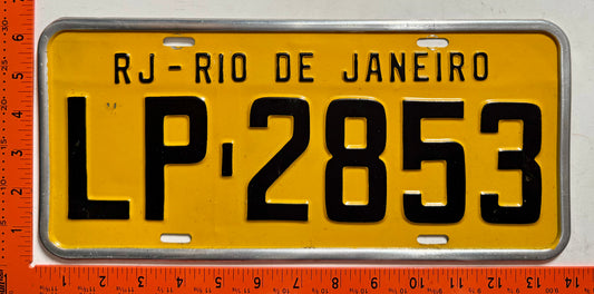 undated Brazil #LP-2853 Passenger License Plate