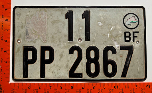 undated Burkina Faso #11/PP 2867 Passenger License Plate