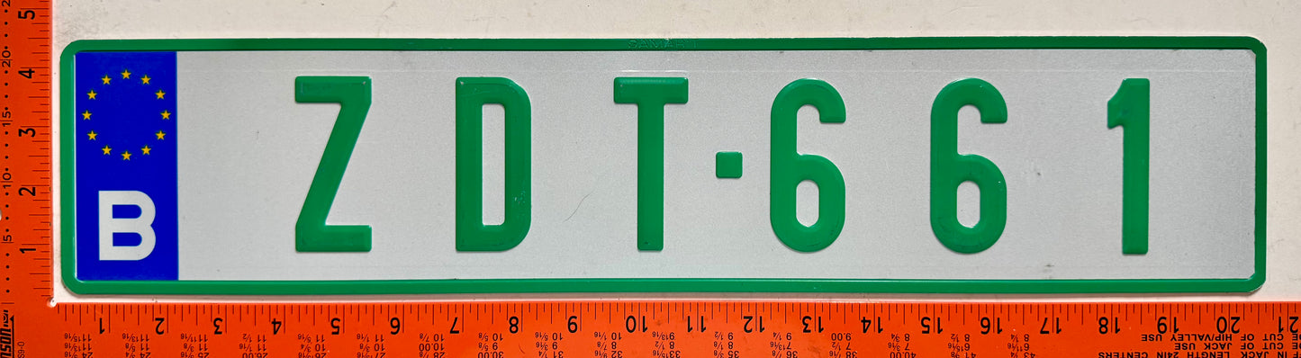 undated Belgium #ZDT-661 Dealer License Plate