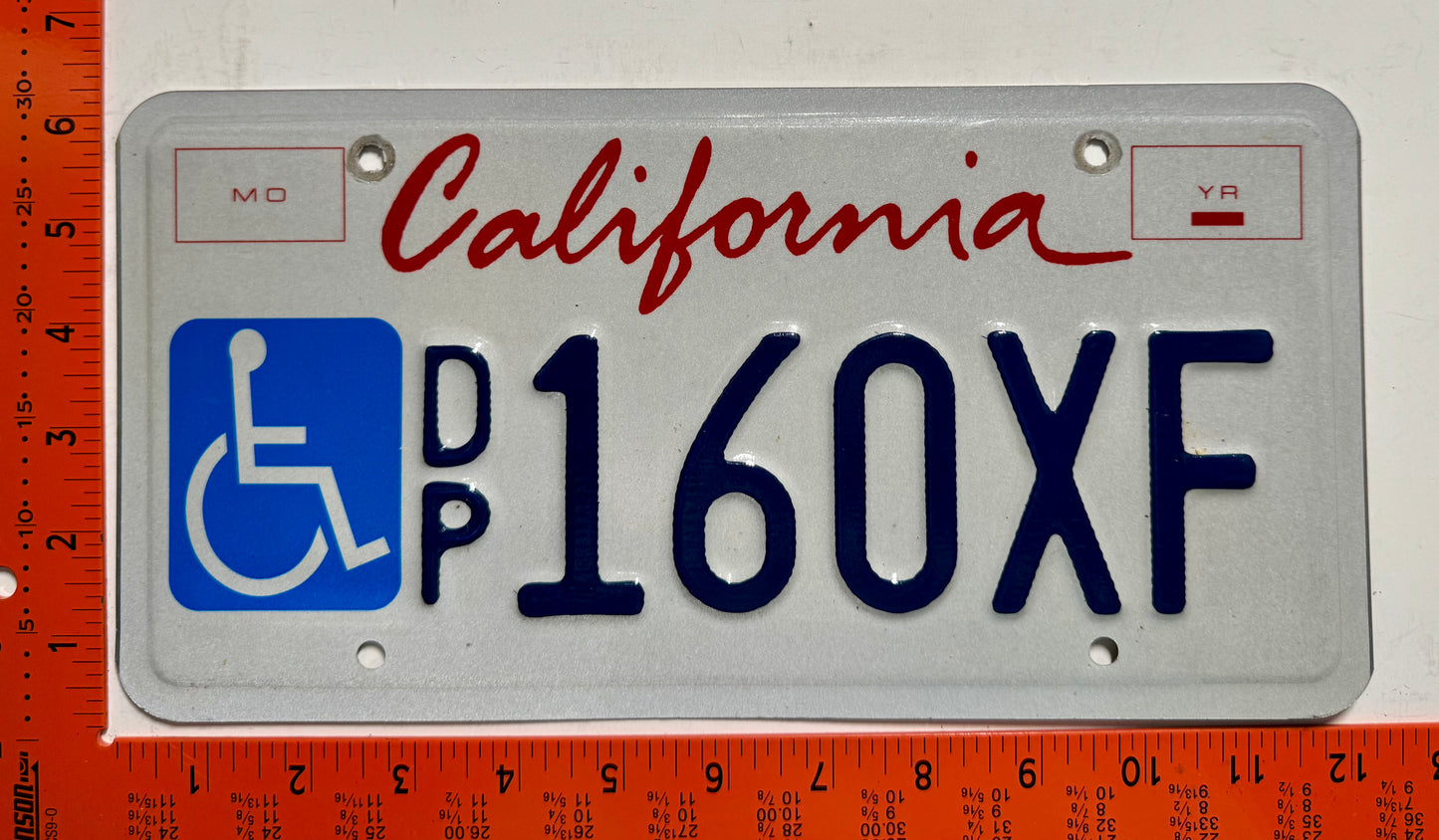 undated California #160XF Handicapped License Plate