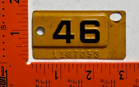 1946 California #1187053 Passenger License Plate Date Tab