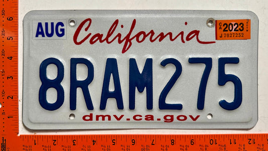 2023 California #8RAM275 Passenger License Plate