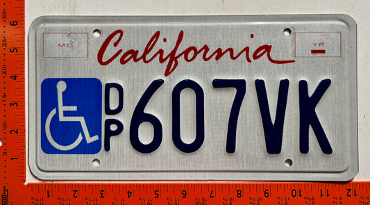 undated California #D/P 607VK Handicapped License Plate