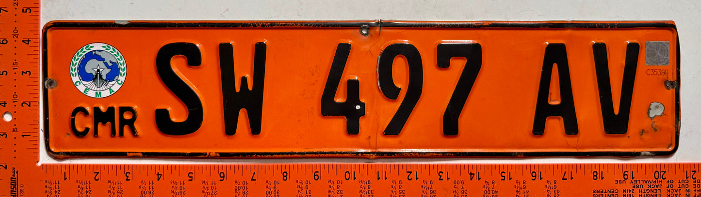 undated Cameroun #SW 497 AV Passenger License Plate