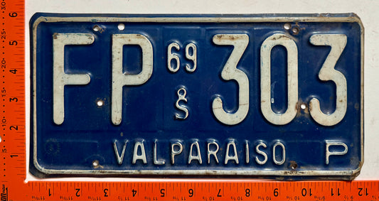 1969 Chile #FP-303 Passenger License Plate