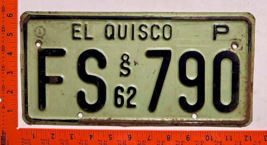 1962 Chile #FS-790 Passenger License Plate
