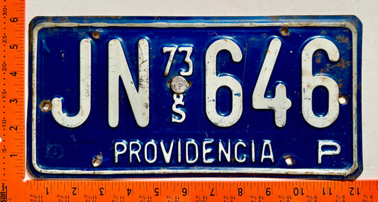 1973 Chile #JN-646 Passenger License Plate