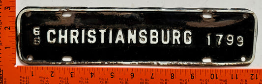 1966 Christiansburg, Virginia #1799 License Plate