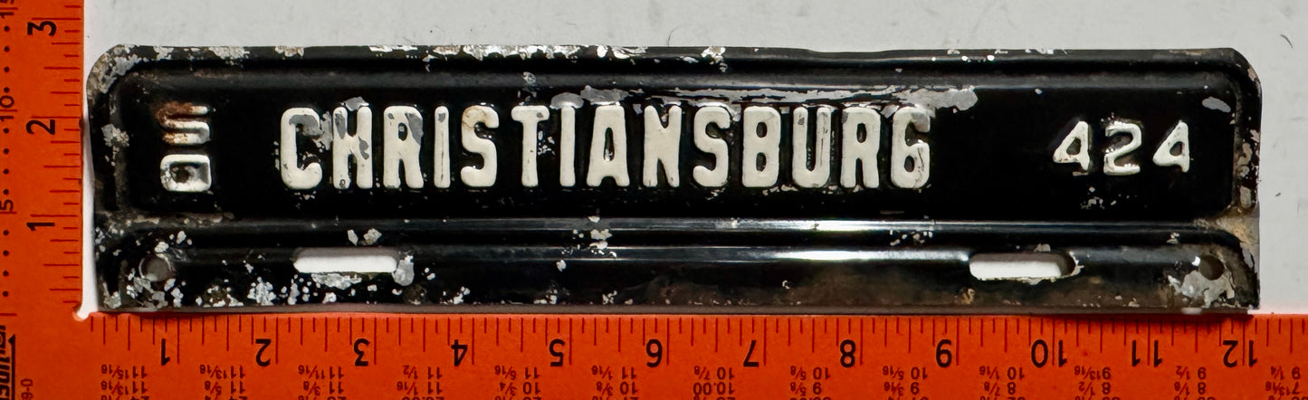 1950 Christiansburg, Virginia #424 License Plate