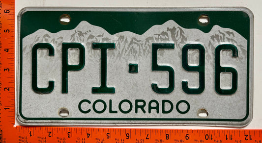 undated Colorado #CPI-596 Passenger License Plate