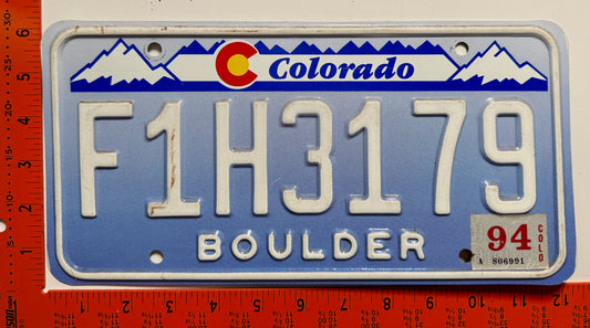 1994 Colorado #F1H3179 Passenger "Denim" License Plate