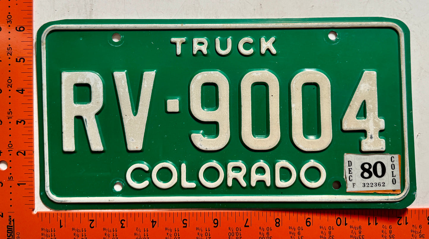 1980 Colorado #RV-9004 Truck License Plate