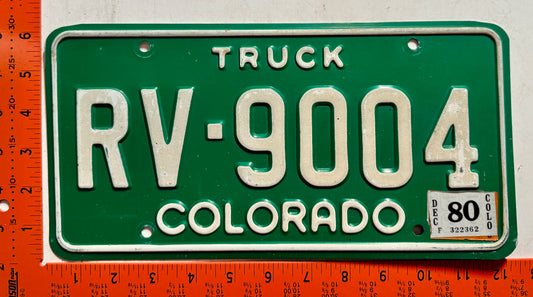 1980 Colorado #RV-9004 Truck License Plate