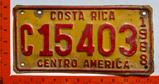 1968 Costa Rica #C15403 Truck License Plate