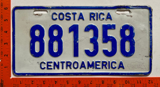 1979 base Costa Rica #881358 Passenger License Plate