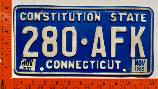 1985/1987 Connecticut #280-AFK Passenger License Plate